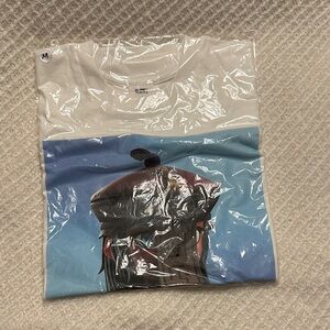 Men's Graphic Tee - Blue and White